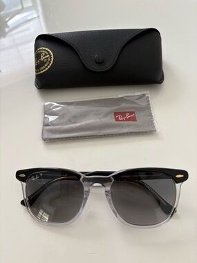 Ray-Ban Two-Tone Black to Clear Frame Sunglasses with Gray Lenses